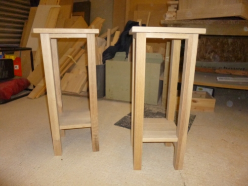 Oak side tables in build